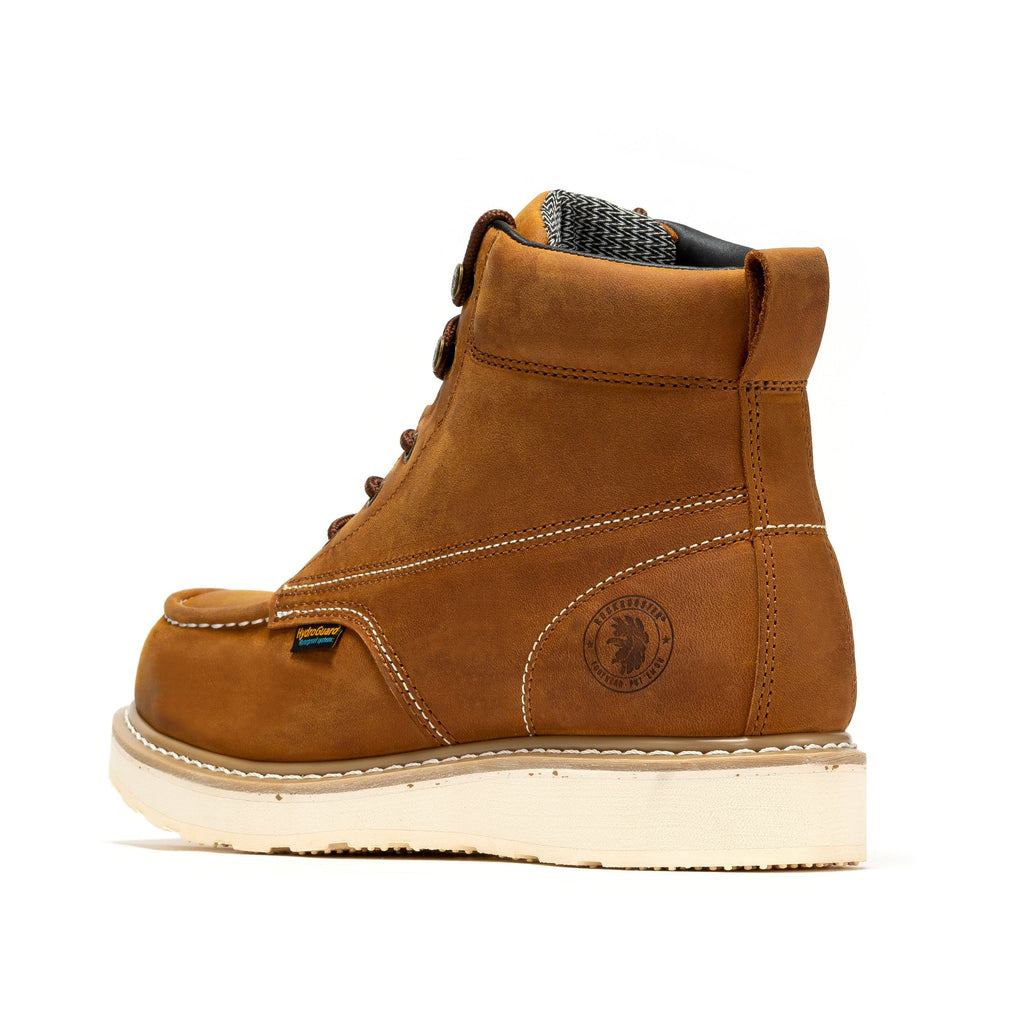 ROCKROOSTER Edgewood Men's 6 inch Brown steel toe waterproof wedge