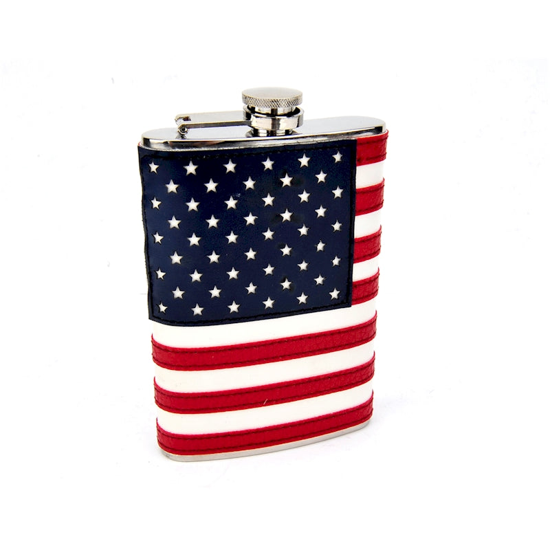 8oz Stitched American Flag Flask — Patriot-Approved Craftsmanship