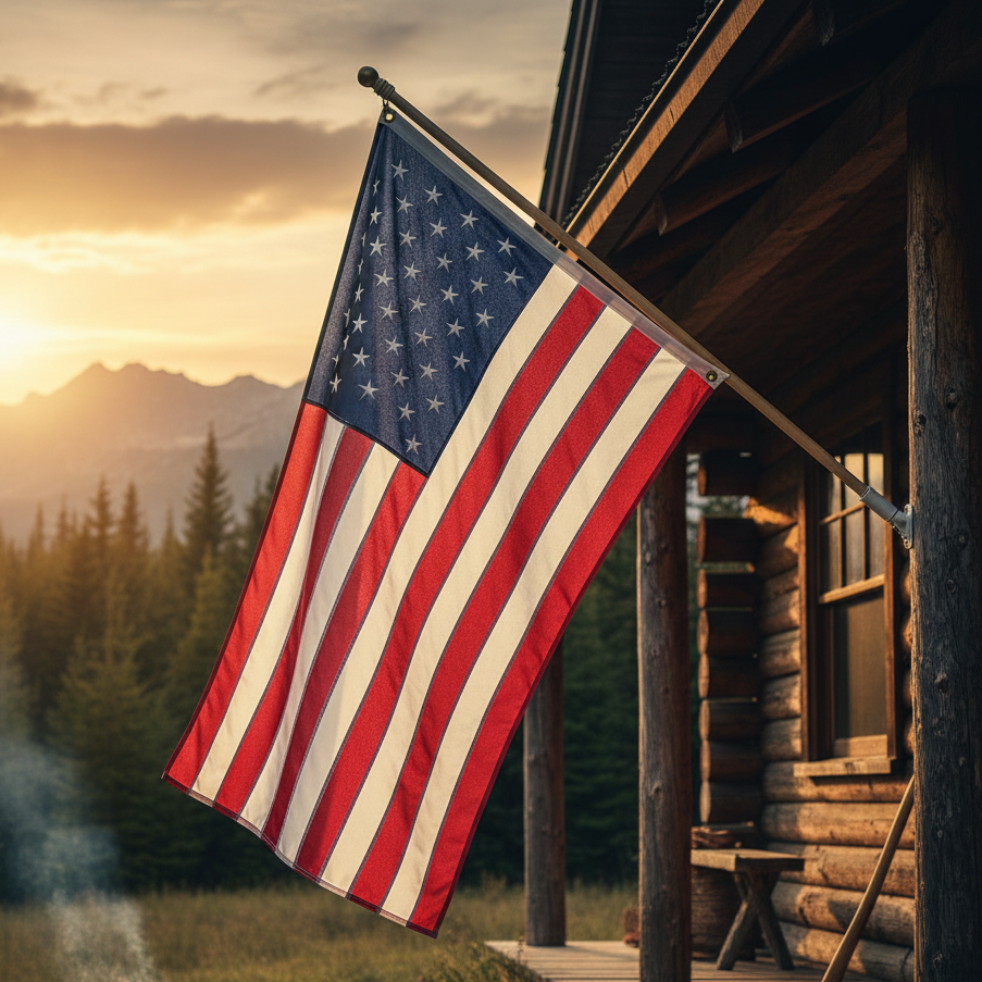 Heavy Duty Outdoor American Flag — Embroidered Stars