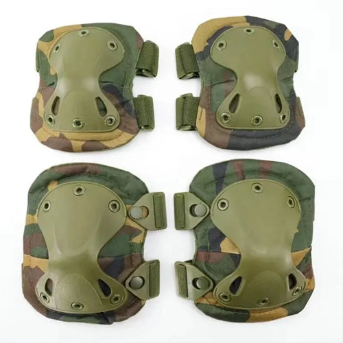 Outdoor Tactical Protective Gear Set Of 4 Knee Pads Elbow Pads For