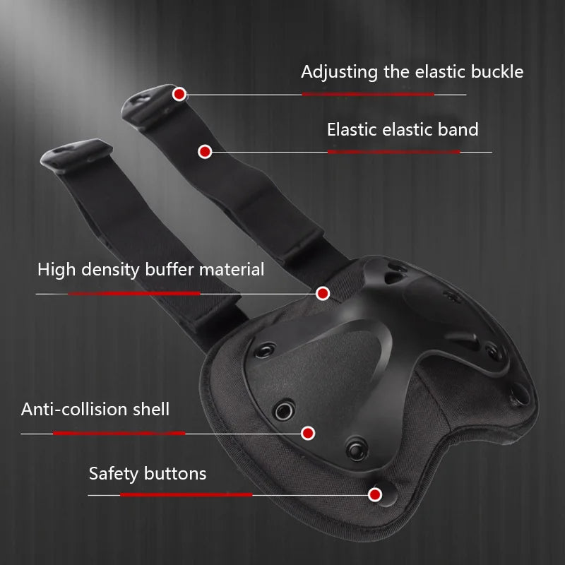 Outdoor Tactical Protective Gear Set Of 4 Knee Pads Elbow Pads For