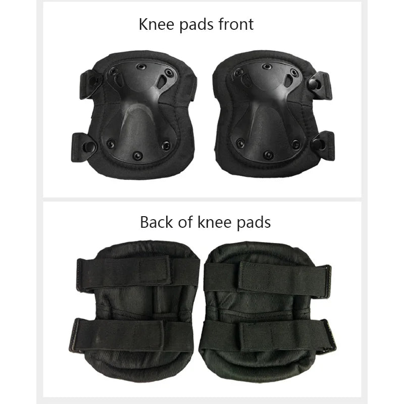 Outdoor Tactical Protective Gear Set Of 4 Knee Pads Elbow Pads For