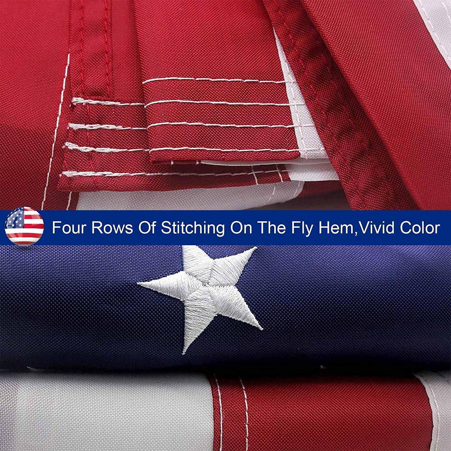 American Flag — Heavy Duty Outdoor Embroidered Stars USA Fla