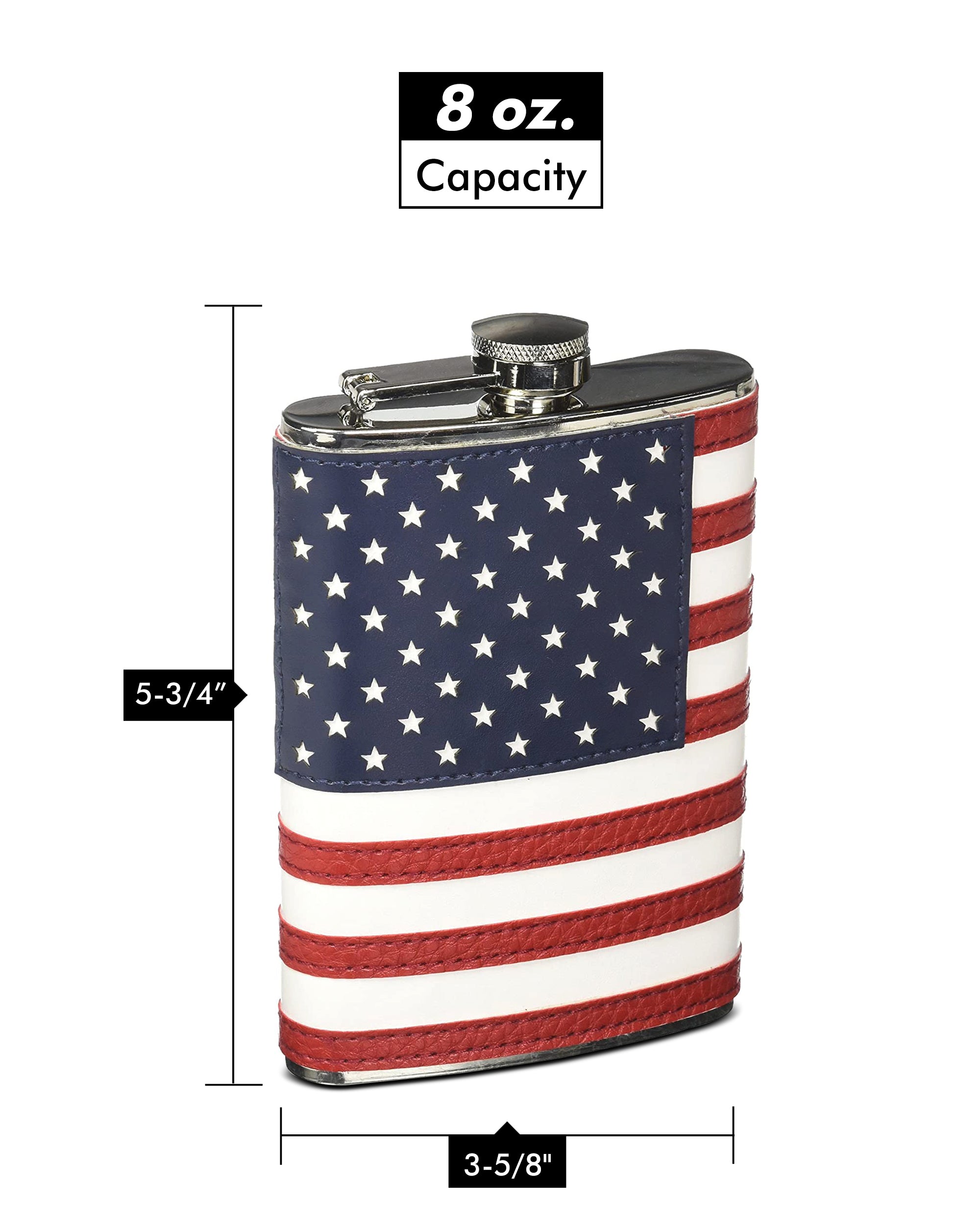 8oz Stitched American Flag Flask — Patriot-Approved Craftsmanship