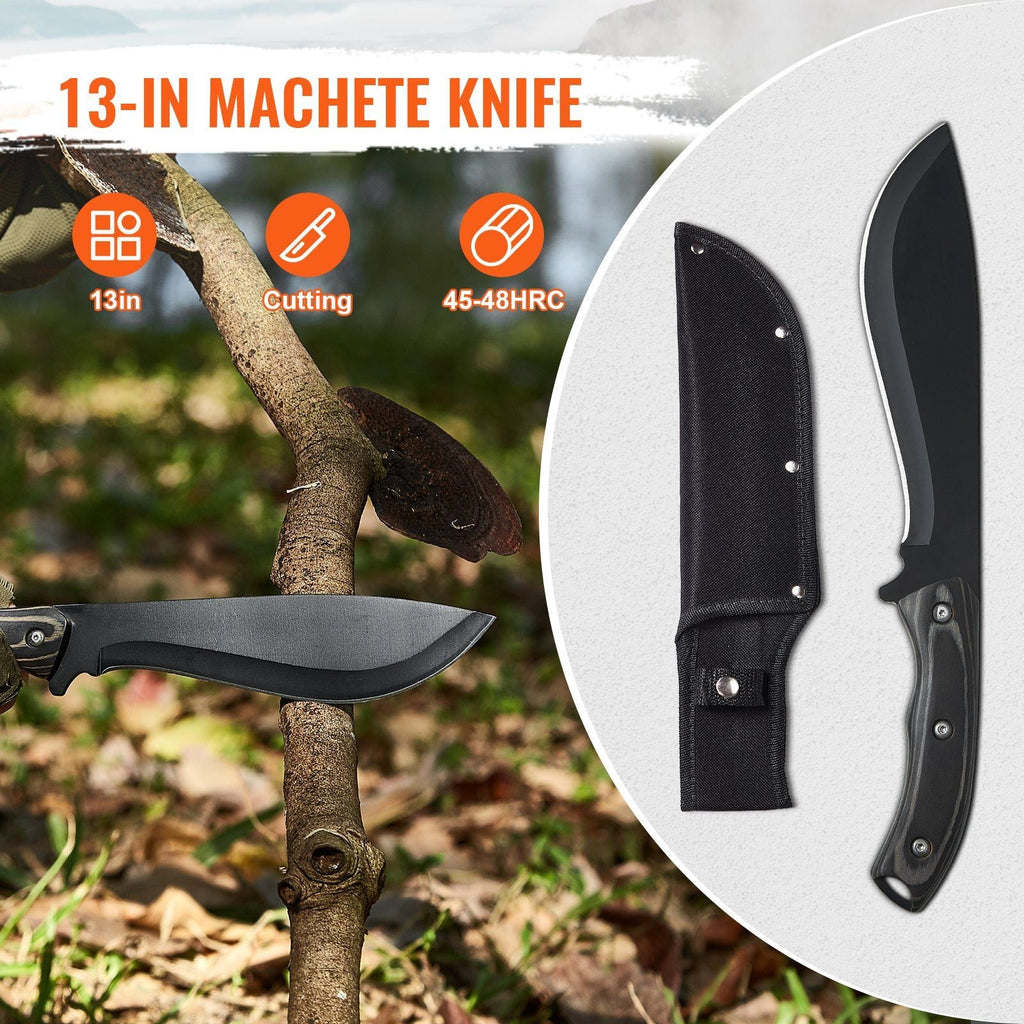 Hunting Knife and Hatchet Axe Combo Set Sheath Fixed Blade Knife