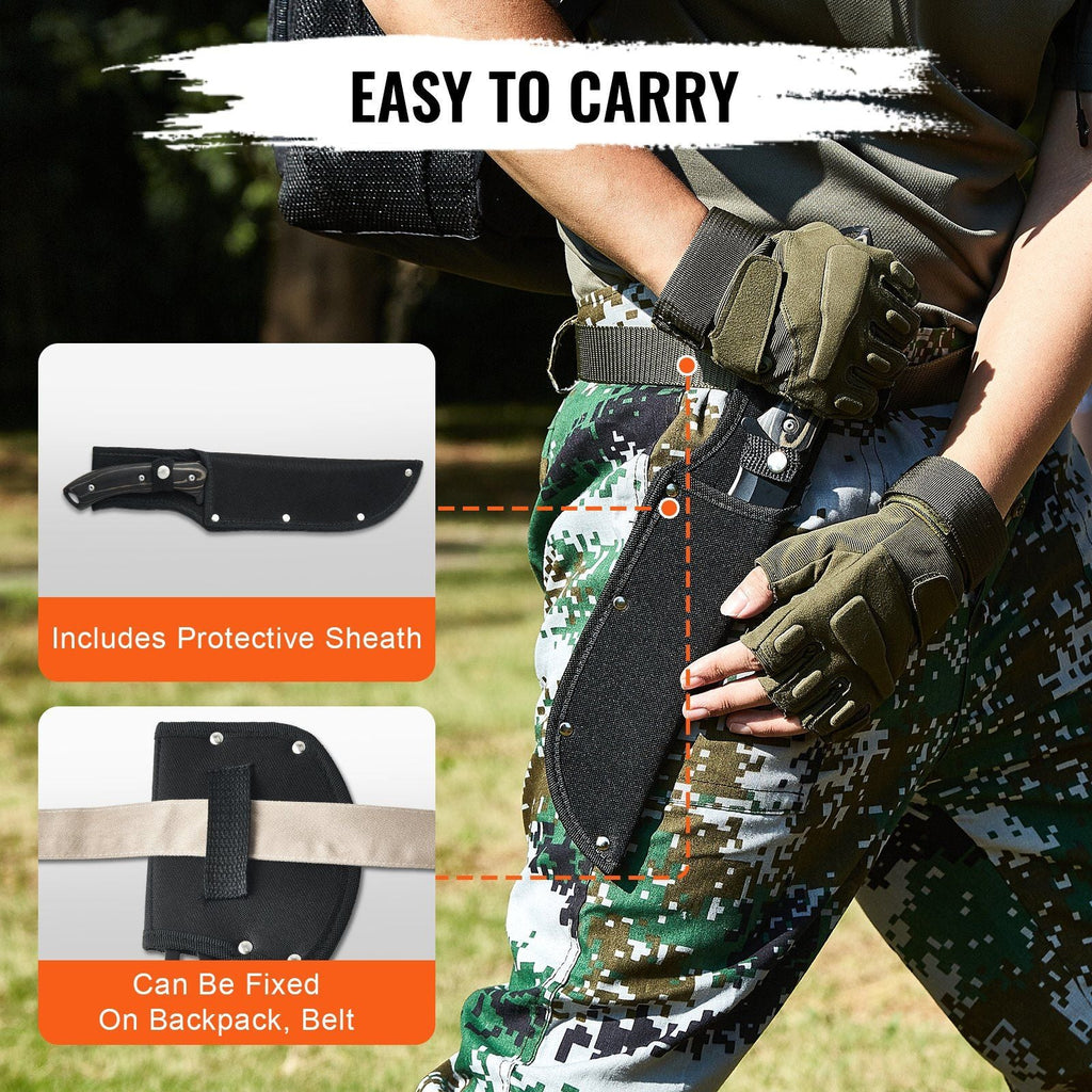 Hunting Knife and Hatchet Axe Combo Set Sheath Fixed Blade Knife