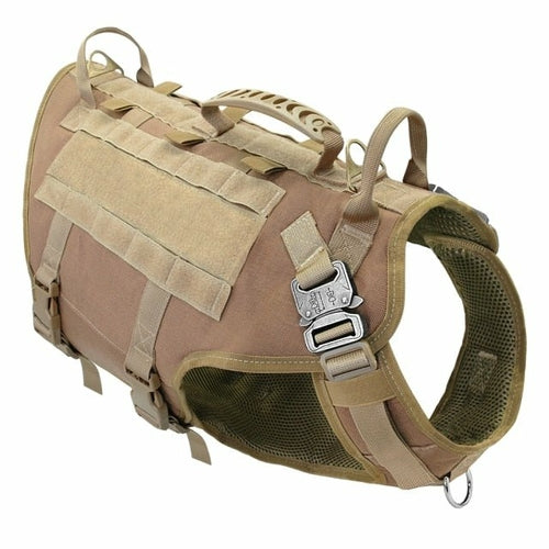 Durable Nylon Dog Harness Tactical Military Working Dog Vest No Pull