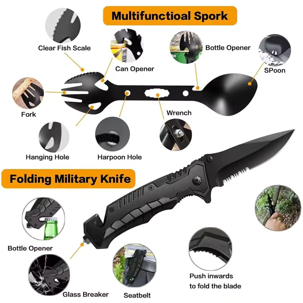 31 in 1 Outdoor Emergency Survival Gear Kit Camping Tactical Tools