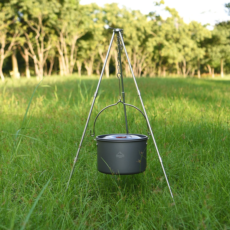 Camping Tripod for Fire Hanging Pot Outdoor Campfire Cookware Picnic
