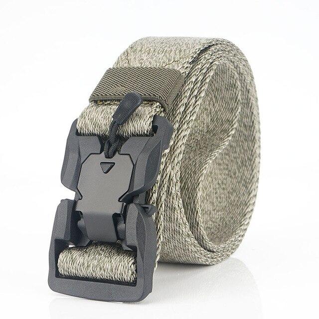 Military Tactical Belt Men Canvas Adjustable Magnetic Head Army Combat
