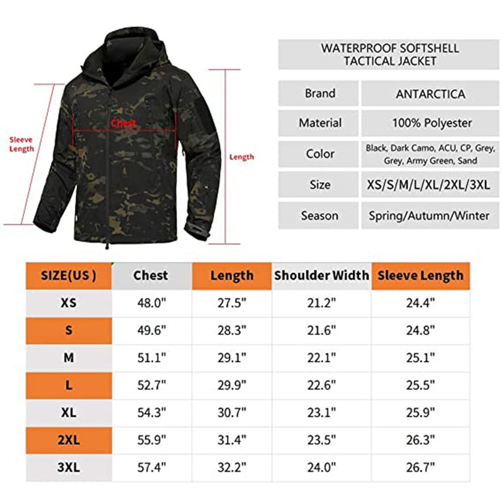 Army Outdoor Tactical Waterproof Softshell Fleece Jacket