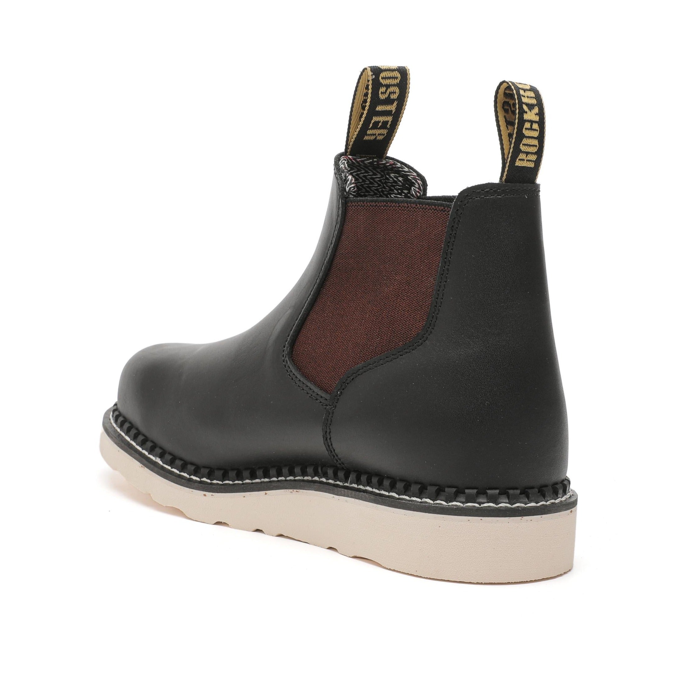 ROCKROOSTER Trinidad Men's 6" Black Steel Toe Wedge Work Boots