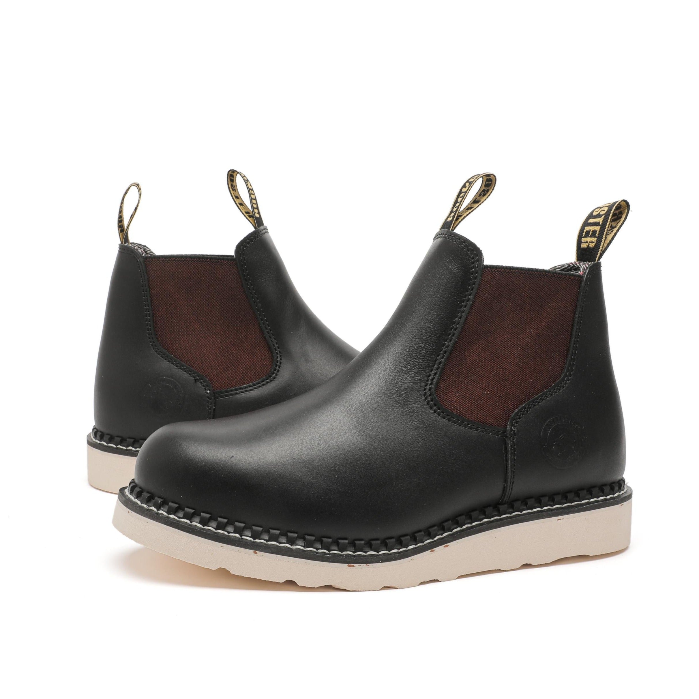 ROCKROOSTER Trinidad Men's 6" Black Steel Toe Wedge Work Boots