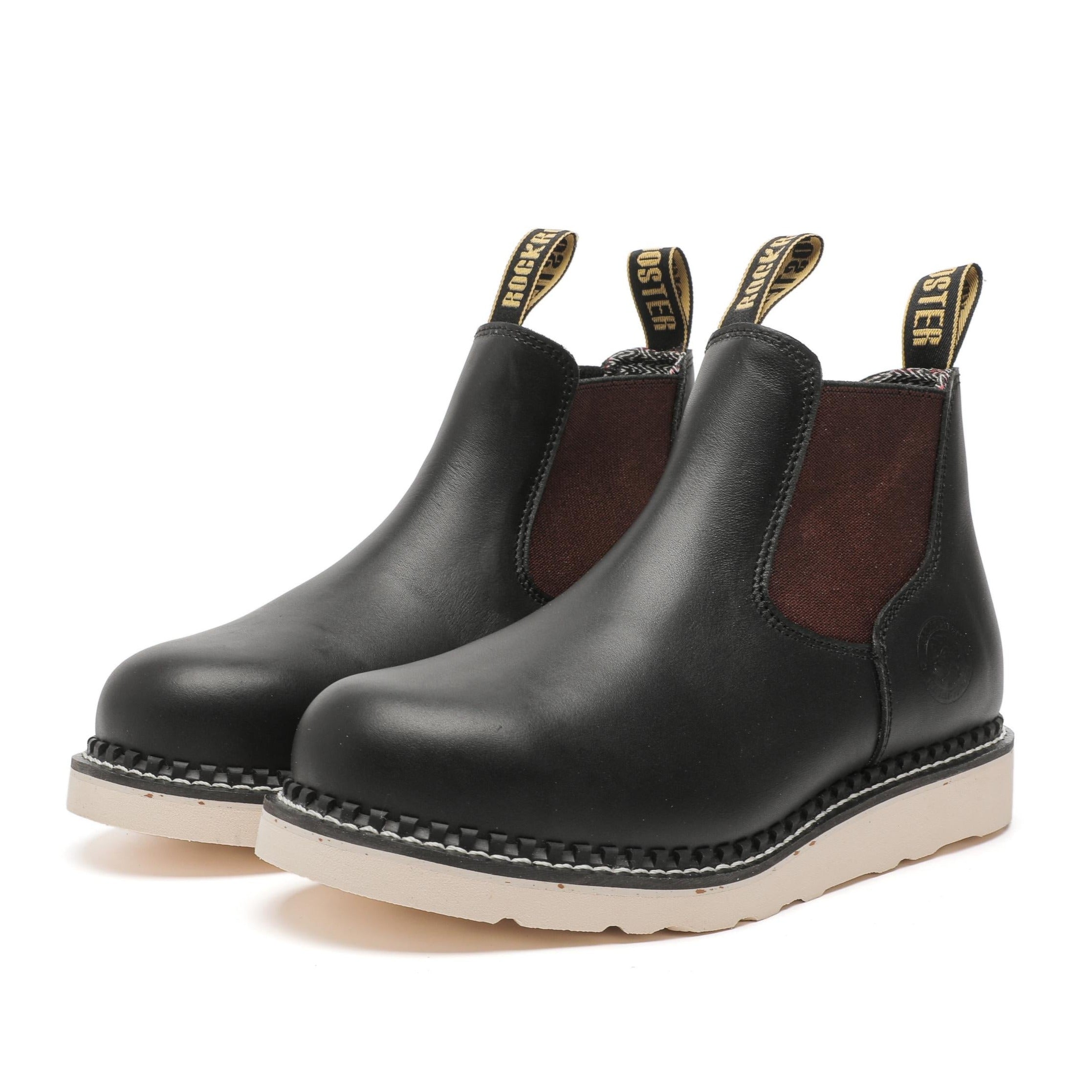 ROCKROOSTER Trinidad Men's 6" Black Steel Toe Wedge Work Boots